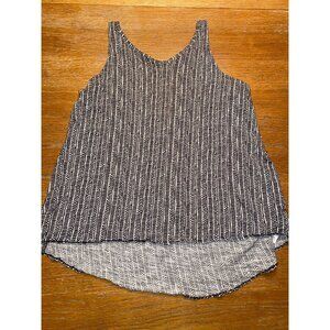 Sleeveless Black & White Geometric Print Tank Top